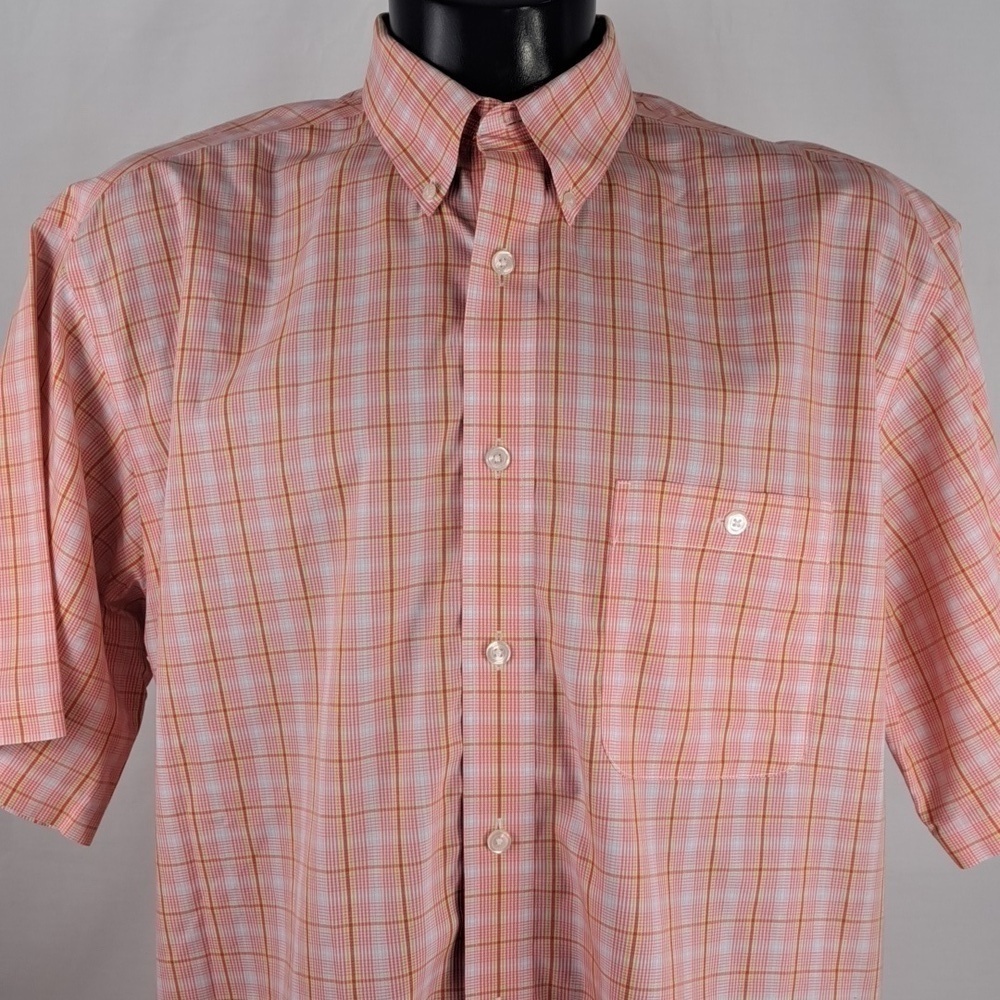 Orvis Sporting XL red & white plaid casual outdoors preppy button-up shirt
